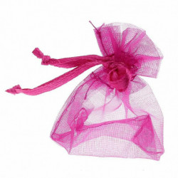 Organza šperky tašky šňůrky obdélník Fuchsie 7cm x5cm (2 6/8 "x2"), 5 ks