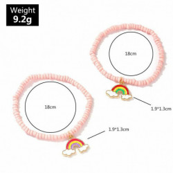 Korálky elegantní náramky jemné náramky Korálkový náramek světle růžová Duha 18cm (7 1/8") dlouhý, 1 sada (2 ks / sada)