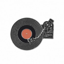 Pin Brože Vinyl gramofon Black & Red smalt 26mm x 20mm 1 kus SH014044