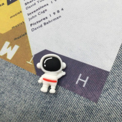 Plastové Galaxy Pin Brože Astronaut Spaceman Bílá 3cm 1 kus