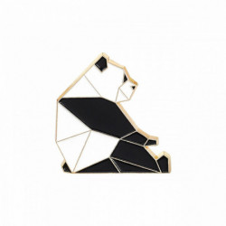 Origami Pin Brože Panda Animal Black & White smalt 31mm x 28mm 1 kus