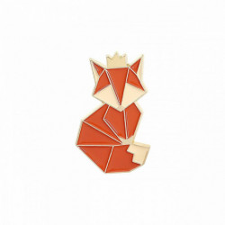 Origami Pin Brože Fox Animal Orange smalt 31 mm x 18 mm 1 kus