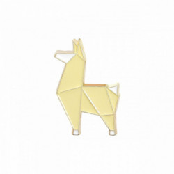 Origami Pin Brože Pes zvíře světle žlutý smalt 31mm x 20mm 1 kus