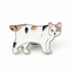 Pin Brože Cat Animal krémově bílý smalt 30mm x 18mm 1 ks