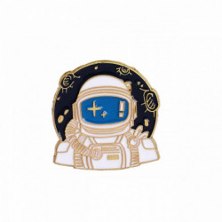 Zinek na bázi slitiny Pin Brože Astronaut Spaceman pozlacené 3cm x 3cm 1 kus UP065323