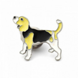 Pin Brože Foxhound vícebarevný smalt 25mm x 22mm 1 kus