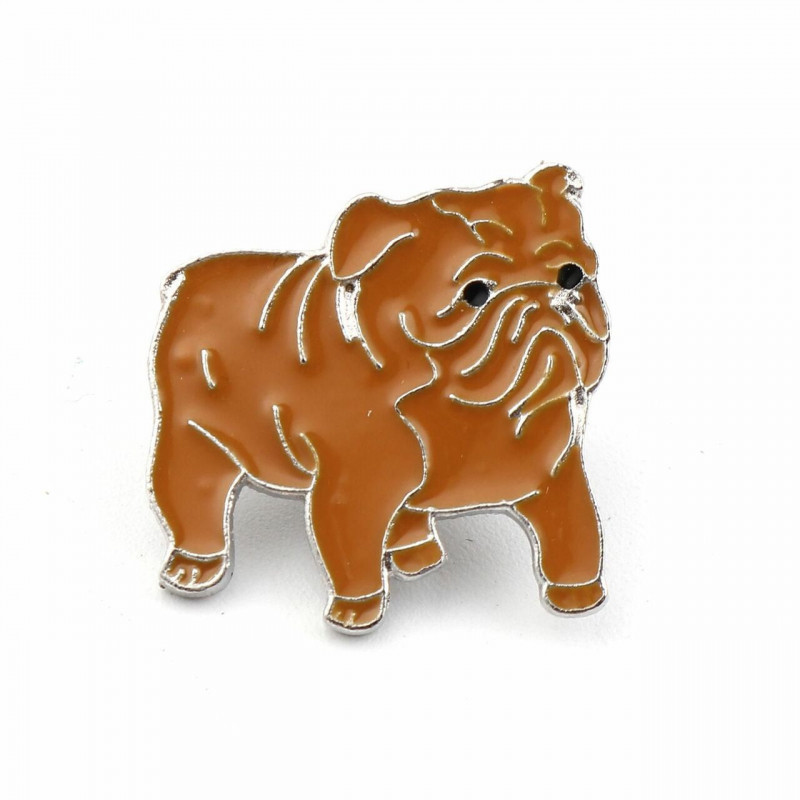 Pin Brože Shar Pei Brown smalt 25mm x 24mm 1 kus