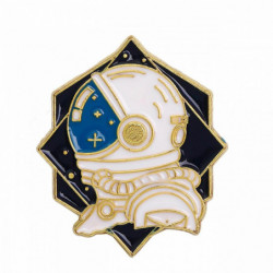 Slitiny na bázi zinku Pin Brože Astronaut Spaceman pozlacené 3cm x 2.6 cm 1 kus