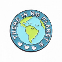 Zinková slitina na ochranu životního prostředí Pin Brooches Planet Earth Round Message "ThERE IS NO PLANET " Blue & Green