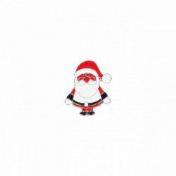 Pin Brože Vánoční Santa Claus bílý a červený smalt 26mm x 22mm 1 kus