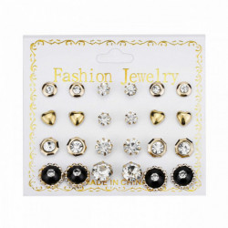 Kartonové Série Ušní Post Stud Náušnice Set Smíšené Barvy Kulaté Srdce Clear Cubic Zirconia Enamel 12mm x 12mm 7mm Dia., 1 Set