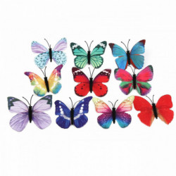 Tkanina Hmyz Pin Brooches Butterfly zvířata v náhodné barvě 60mm x 50mm 5 ks