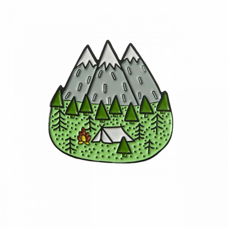 Pin Brože Mountain Multicolor smalt 23mm x 23mm 1 kus