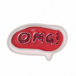 Pin Brože zpráva "omg "Červená 28mm x 18mm 1 kus