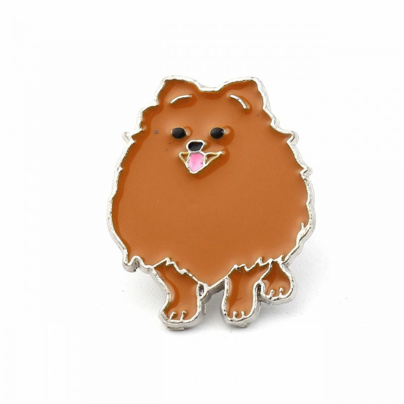 Pin Brože Pomeranian Brown smalt 25mm x 20mm 1 kus