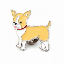 Pin Brože Chihuahua pes žlutý smalt 24 mm x 23 mm 1 kus