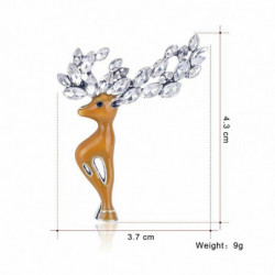 Vánoční Pin Brože sika Deer Brown Clear drahokamu 4.9 cm x 3.7 cm 1 kus