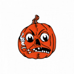 Pin Brože Halloween dýně oranžovo-červený smalt 28mm x 25mm 1 kus