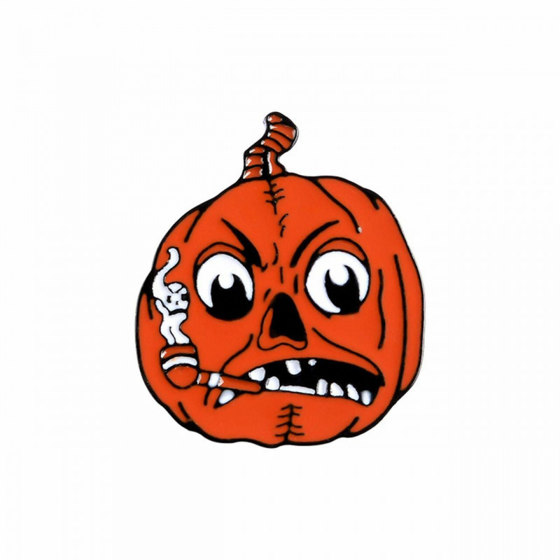 Pin Brože Halloween dýně oranžovo-červený smalt 28mm x 25mm 1 kus