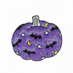 Pin Brože Halloween dýně Purple smalt 36mm x 33mm 1 kus