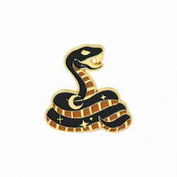 Pin Brože Snake Animal pozlacené hnědé a černé smalt 31 mm x 28 mm 1 kus