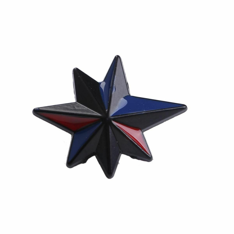 Pin Brože Star Gunmetal Blue & Black smalt 25mm x 20mm 2 ks