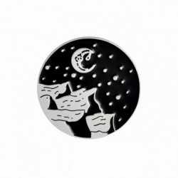 Pin Brože Round Mountain Black & White smalt 23mm x 23mm 1 kus