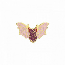 Pin Brože Halloween Bat zvíře pozlacené Pink & Fuchsia smalt 31mm x 18mm 1 kus