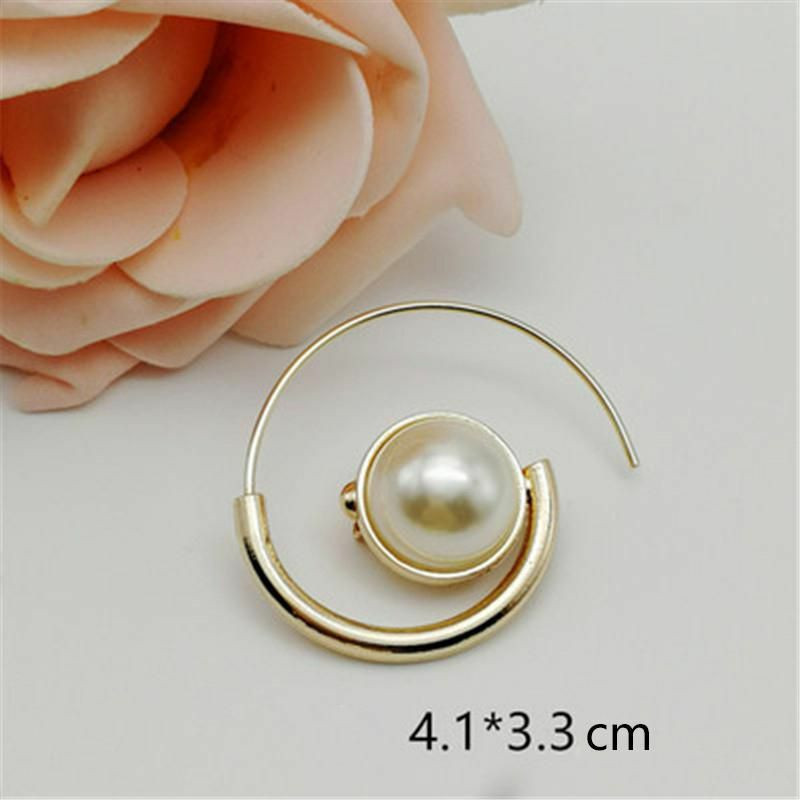 Pin Brooches Geometrické zlaté plátěné bílé imitace Pearl 1 kus UP037783