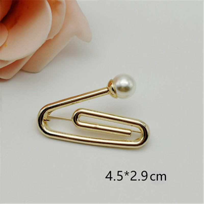 Pin Brooches Geometrické zlaté plátěné bílé imitace Pearl 1 kus UP037781