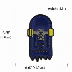 Pin Brože Skateboard tmavě modrý smalt 30mm x 17mm 1 kus