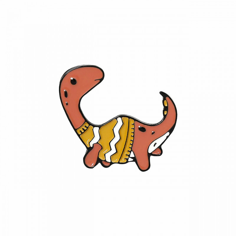 Pin Brože Dinosaur Animal Orange smalt 25mm x 20mm 1 kus