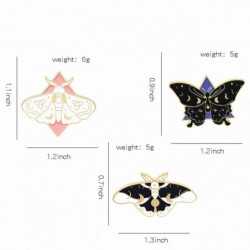 Pin Brože Butterfly Animal Black & Purple smalt 31mm x 23mm 1 kus