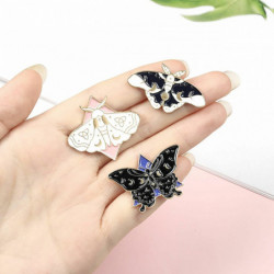 Pin Brože Butterfly Animal Black & Purple smalt 31mm x 23mm 1 kus