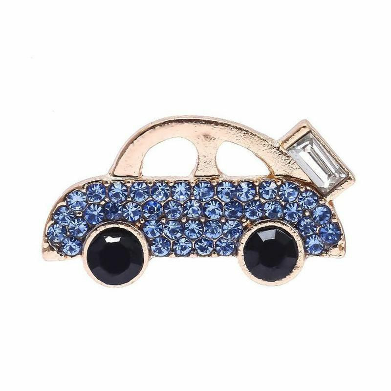 Pin Brože Auto pozlacené Royal Blue drahokamu 20mm x 10mm 1 kus