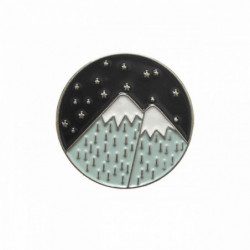 Pin Brože Round Mountain Black smalt 23mm x 23mm 1 kus UP058405