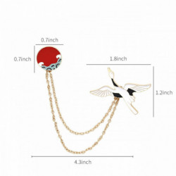 Pin Brože Bird Animal White & Red smalt 10.9 cm 1 kus