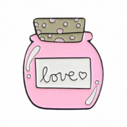 Pin Brože Jar Love Symbol Pink 30mm x 18mm 1 kus