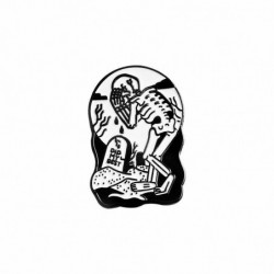 Pin Brože kostra lebka Halloween náhrobek Black & White smalt 1 kus SH007828