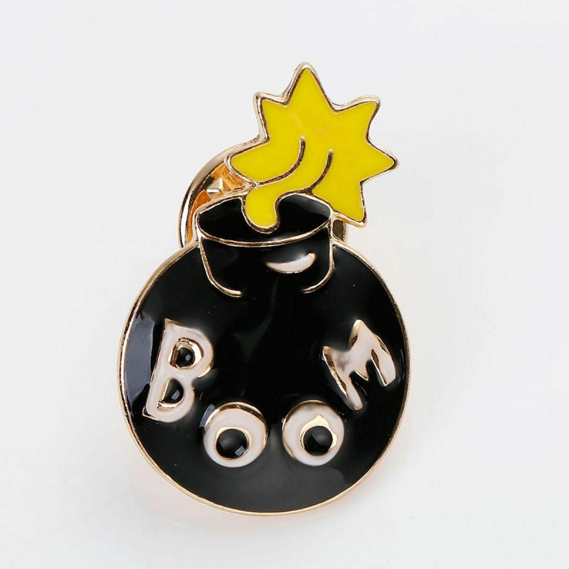 Tie Tac Lapel Pin Brooches Granátové Zlaté Plátěné Černé & Žluté Enamel 29mm x19mm(1 1/8" x 6/8") 11mm x6mm( 3/8" x 2/8"), 1 kus