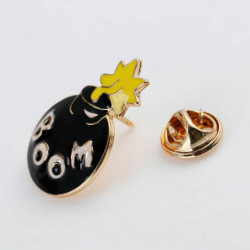 Tie Tac Lapel Pin Brooches Granátové Zlaté Plátěné Černé & Žluté Enamel 29mm x19mm(1 1/8" x 6/8") 11mm x6mm( 3/8" x 2/8"), 1 kus