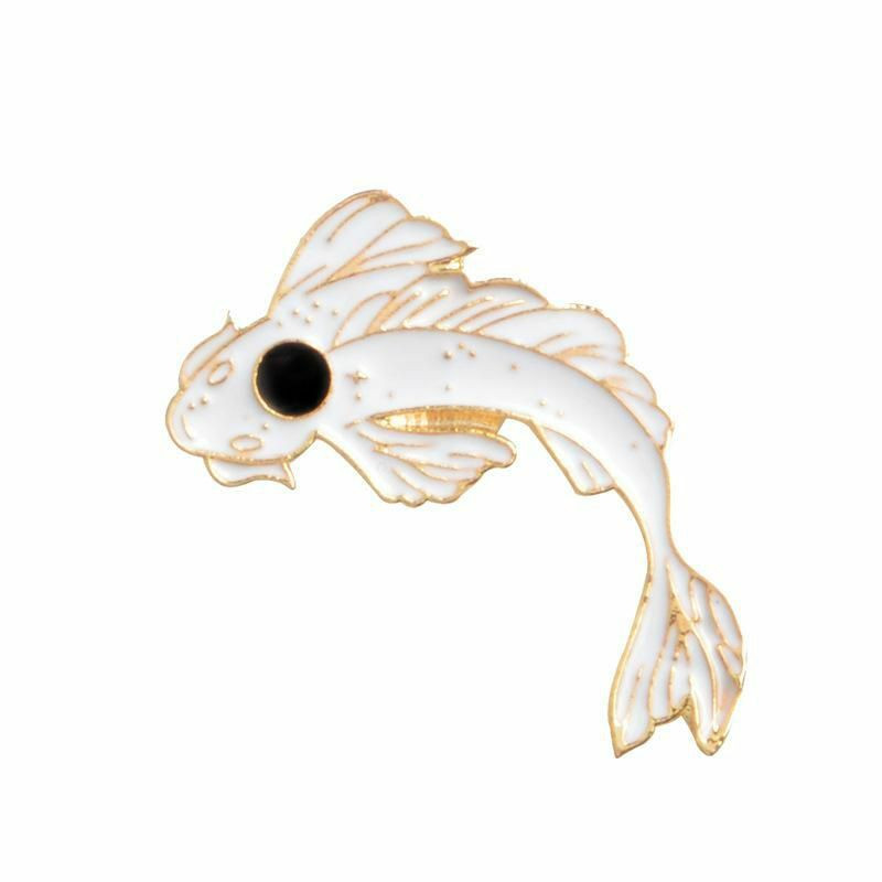 Pin Brože Fish Animal Black & White 36mm x 21mm 1