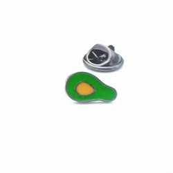 Zinek na bázi slitiny Pin Brože ovoce Gunmetal Green & Yellow smalt 14mm x 8mm 1 kus