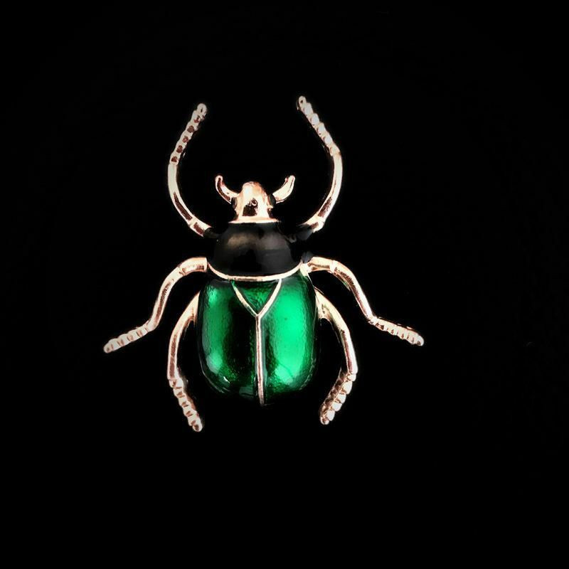 Pin Brože Scarab zelený smalt 38mm x 38mm 1 kus