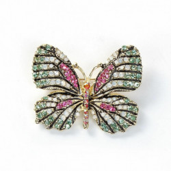 Pin Brože Butterfly zvíře pozlacené vícebarevný drahokamu 47mm (1 7/8") x 37mm (1 4/8"), 1 kus B0089547