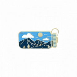 Pin Brože pohár Mountain Skyblue smalt 28mm x 13mm 1 kus