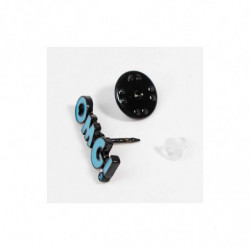 Tie Tac klopy Pin Brože zpráva "OMG! "Black & Blue smalt 24mm (1") x 8mm( 3/8"), 1 kus