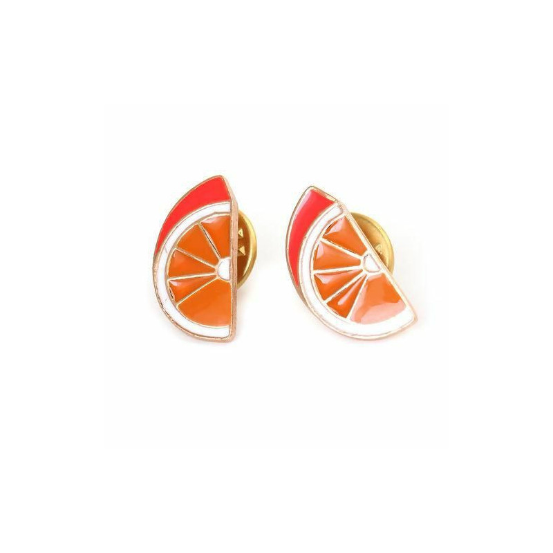 Tie Tac klopě Pin Brože pozlacené oranžové ovoce oranžový smalt 20mm (6/8") x 10mm (3/8"), 1 kus