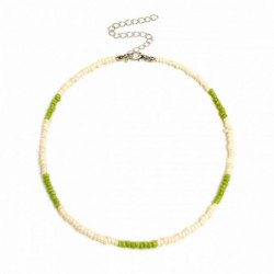 Sklo Boho Chic Bohemia Beaded Choker Náhrdelník Olivový zelený 35cm(13 6/8") dlouhý, 1 kus