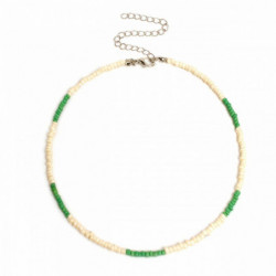 Sklo Boho Chic Bohemia Beaded Choker Náhrdelník zelený 35cm(13 6/8") dlouhý, 1 kus